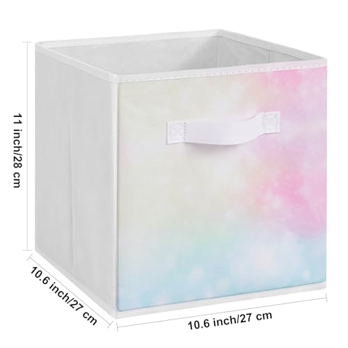 Stero Fabric Storage Cubes, 6 Pack Foldable Storage Bins Baskets with Handle, 11 Inch Box for Shelves, Closet, Organizer, Tie-dye White - color: Tie-dye Pink, size: 11"-6 Pack