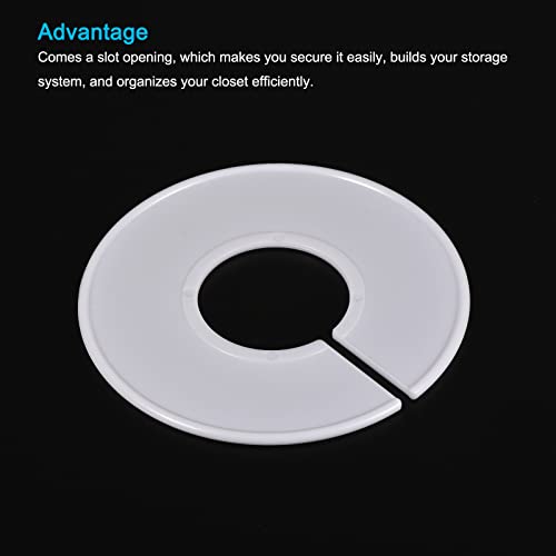PATIKIL Clothes Dividers 20 Pack Blank Clothing Rack Size Sorting Reusable Wardrobe Round Hanger Separator, White - color: White