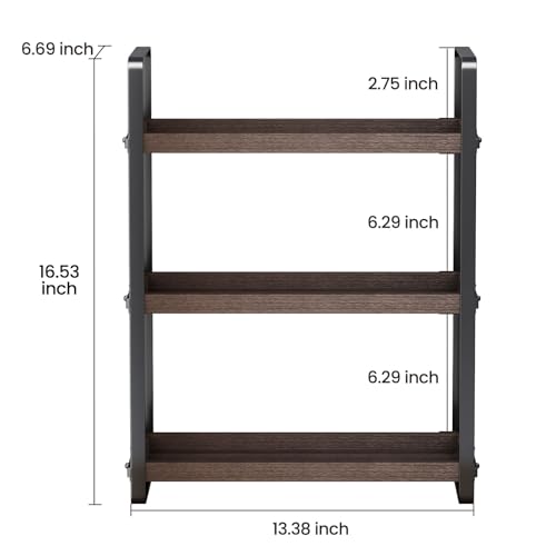 HNRLOY Bathroom Counter Organizer,Bathroom Countertop Organizer,Counter Shelf,Countertop Storage,Organization and Storage,Makeup Shelf,Sink Caddy(Brown 3 Tier) - color: Brown 3 Tier