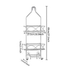 GAOKASE Shower Caddy Hanging 3 Tier with Two Movable Baskets, Grey Shower Caddy with Hooks for Towels, Sponge and More - color: Grey
