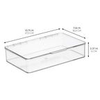 iDesign Kitchen Binz BPA-Free Plastic Stackable Organizer Box with Lid - 7.26" x 10.75" x 2.37", Clear