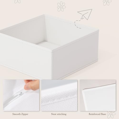 Criusia Drawer Organizers 18-Piece Set, Dresser Organizer for Baby Clothes, Foldable Closet Storage & Drawer Dividers for Underwear, Socks, Nursery, White - color: White