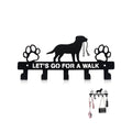 Dog Leash Holder for Wall, Key Holder Mount with 5 Metal Hooks, Pet Leash and Key Organizer, Screw Mounted Rack for Leashes Keys Collars, Entryway Garage Mudroom - style: 5-Hook