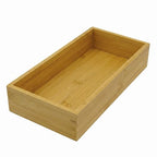 Bamboo Drawer Organizer 11.8x5.9x2.4 Inch | Rectangle Drawer Divider & Utensil Tray for Kitchen, Bathroom, Office, Makeup & Jewelry - size: 11.8"D x 5.9"W x 2.4"H