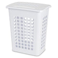 Sterilite Rectangular LiftTop Laundry Hamper with Lid, Handles to Easily Carry Clothes Between the Laundry Room and Bedroom, Plastic, White, 8-Pack - size: 8 Pack