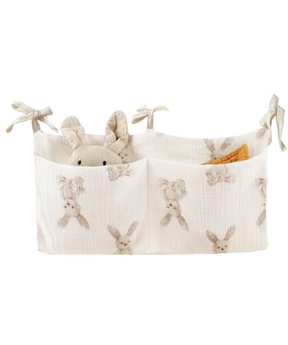 Baby Bedside Hanging Bags Storage Organizer Milk Bottle Toy Crib Baby Nappy-Bag Bed-Bunk Organizing Bag - color: Rabbit