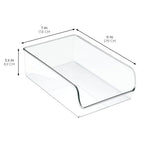 iDesign Linus Plastic Kitchen Storage Bin, Storage Container for Pantry, Refrigerator, Freezer, 11" x 7" x 3.5", Set of 2, Clear - style: 2 Pack