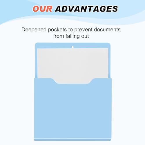 Fuutreo 6 Pcs Magnetic Wall File Organizer Magnetic Wall File Holder Refrigerator Magazine Holder for Mail Letters Paper(Ocean Color,Vertical-large) - color: Ocean Color, size: Vertical-Large