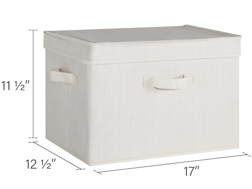 StorageWorks Closet Storage Bin with Lids, Decorative Storage Boxes with Handles, Fabric Storage Bins for Clothes, Jumbo, Mixing of Beige, White & Ivory, 2-Pack - color: Beige, White & Ivory, size: Jumbo