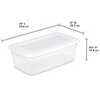 STERILITE 6-Quart Storage Bin Shoe Box - Clear (6)