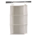 Household Essentials 311342 Hanging Closet Organizer | 3 Pocket Shelves | Natural Canvas - color: Natural