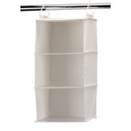 Household Essentials 311342 Hanging Closet Organizer | 3 Pocket Shelves | Natural Canvas - color: Natural