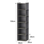 YOUDENOVA Hanging Closet Organizer and Storage, 6-Shelf Closet Hanging Storage Shelves, Grey - color: Grey