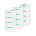 Sterilite Medium Nesting ShowOffs, Stackable Small Storage Bin with Latching Lid and Handle, Plastic Container to Organize Home, Clear, 12-Pack - size: Medium, style: 12-Pack