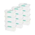 Sterilite Medium Nesting ShowOffs, Stackable Small Storage Bin with Latching Lid and Handle, Plastic Container to Organize Home, Clear, 12-Pack - size: Medium, style: 12-Pack