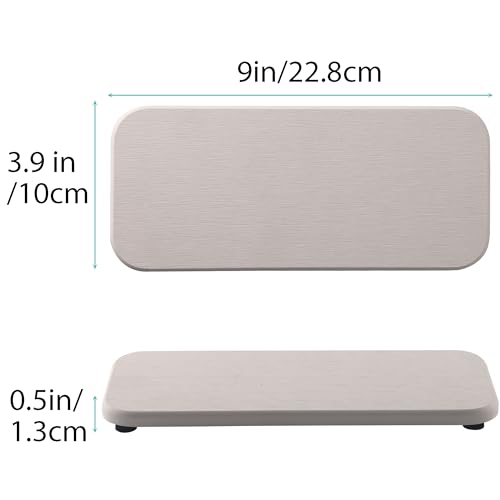 NiuYichee 2 Pcs Water Absorbing Stone Trays, Kitchen/Bathroom Sink Soap Dish, Diatomite Tray Used for Hand Soap & Cosmetic Bottles in the Modern Home, 4" W x 9" L, White - color: White, size: 9" x 4"
