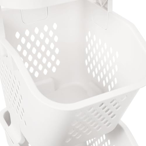 4-Tier Plastic Laundry Hamper Sorter with Wheels,Tiered Laundry Basket Organizer with 4 Removable Baskets,Rolling Laundry Storage Cart for Bathroom,Bedroom,Kitchen (4-Tiers) - color: 4-Tiers