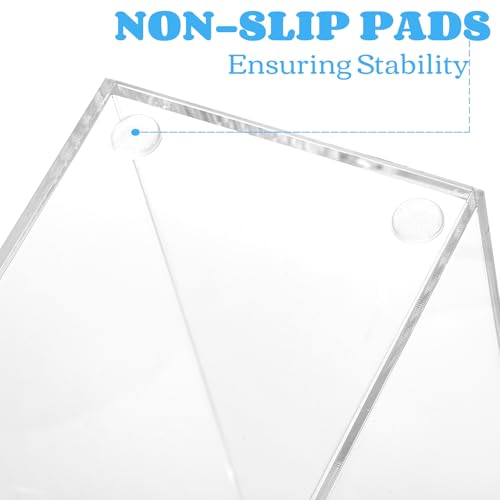Youeon 2 Size Acrylic Magazine File Holder, Vertical File Organizer for Desk, Clear Magazine Rack, Desk Organizer for File Storage, Books and Magazines, Home and Office Supplies