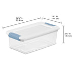 Sterilite 12-Pack Latching Box, Under Bed Storage Bins with Lids, Clear Plastic, 6 Quart - Heavy-Duty Organizing Containers for Closet, Bathroom, and Office - size: 6 Quart, style: 12 Pack