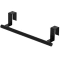 Cabinet Door Towel Bar - Single, Stainless Steel & Matte Black Over Cupboard Door Towel Holder - color: Black - 1 Pack