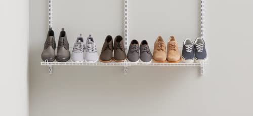 Rubbermaid Customizable Wall Mount Shoe Shelf, White, for Home/House/Closet/Laundry/Linen Organization - style: Shoe Shelf