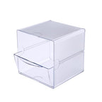 Deflecto Stackable Cube Organizer, Desk and Craft Organizer, 1 Drawer, Clear, Removable Drawer, 6"W x 6"H x 7"D (350801) - style: 1 Drawer