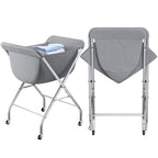 ELYKEN Laundry Cart with Wheels, 33”H Easy Rolling Laundry Hamper with Removable Liner Bag, Sturdy Metal Frame Clothes Basket with 4 Casters and 2 Brakes - color: Gray, size: 25.6"L x 22"W x 33"H
