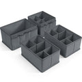 VERONLY Cosmetic Storage Bins Makeup Organizer, Adjustable Multifunction Storage Box Desk Drawer Divider for Makeup Brushes, Bathroom Countertop or Dresser, Set of 4 - style: Gray 4PC
