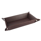 Valet Tray for Men Women - PU Leather Travel Catchall Tray Organizer - Rectangle - color: Dark Brown 2