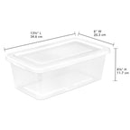 Sterilite 12-Pack 6 Quart Storage Boxes, Stackable Clear Plastic Bins with Snap-On Lids – Heavy-Duty Organizing Containers for Closet, Bathroom, and Office - size: 6 Quart, style: 12 Pack