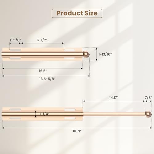 Supforce 16.5" Valet Rod for Closet Pull Out, Retractable Slide Out Valet Rod Closet Organization, Aluminum Valet Clothing Hanger Rods Perfect for Suits, Dresses & Freshly Pressed Clothes, Gold - color: Gold, size: 16.5IN