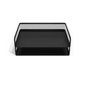 TRU RED Side‑Load Stackable Metal Letter Tray, Matte Black, 2‑Pack – Desktop Paper Organizer for Office Files & Documents