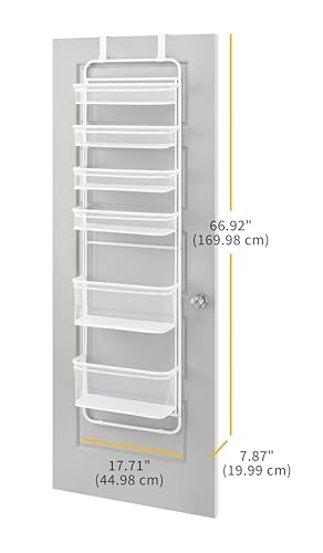 Whitmor Over The Door Organizer - 6 Sections - Pantry, Bathroom, Accessory Organizer - Metal and Mesh - White - color: White, size: Accessory Organizer