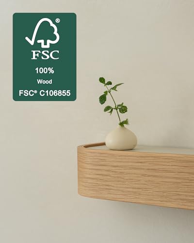 Kazai. Key Holder 'Toke' | Minimalist Key Hook Design from Berlin | Modern Key Holder Wall Mount with Wooden Shelf | Key Rack for Wall as Entryway Organizer | Oak - color: Oak, size: 8 Hooks