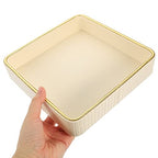 Cabilock Decorative Trinket Plate Elegant Key Tray Organizer for Entryway Small Jewelry Storage Dish Smooth Edges Versatile Density Board Design for Home Office Use