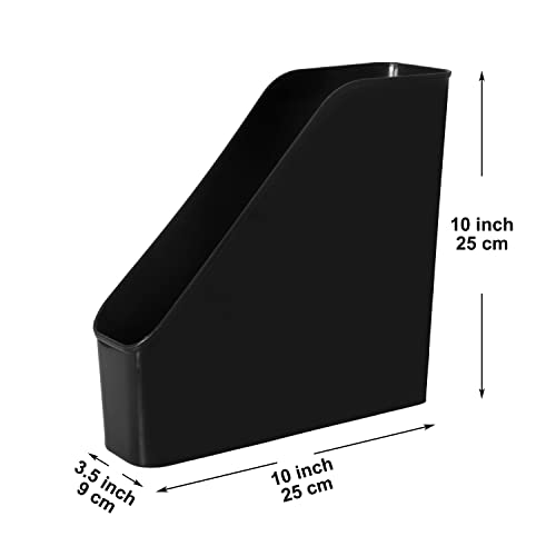 Youngever 3 Pack File Folder Bin Storage, Plastic File Folder Bin Organizer with Handle (Black) - color: Black