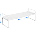Expandable Cabinet Shelf Organizer Adjustable Metal Spice Rack Stackable Freestanding Counter Storage Shelves for Kitchen Cabinet Under Sink Office Desk (White - 1Pack - L16.5-27'' * W10.2'' * H9.6'') - color: White - 1pack - L16.5-27'' * W10.2'' * H9.6''