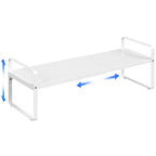 Expandable Cabinet Shelf Organizer Adjustable Metal Spice Rack Stackable Freestanding Counter Storage Shelves for Kitchen Cabinet Under Sink Office Desk (White - 1Pack - L16.5-27'' * W10.2'' * H9.6'') - color: White - 1pack - L16.5-27'' * W10.2'' * H9.6''