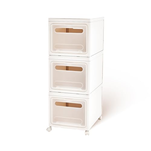Shoe Box Shoe Storage Box Shoe Storage Organizer ，Under Bed Shoe Storage， With Wheels Stackable (White, 3 Pack) - color: White, 3 Pack