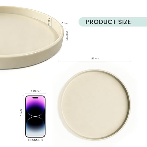 2 Pack 9" Bathroom and Vanity Tray, ABS Bathroom Counter Organizer, Coffee Table Decor for Perfume, Candles, Keys &More. Kitchen Countertop Organizer, Decorative Tray Soap Holder, Yellow - color: Yellow, size: 9" - 2Pcs