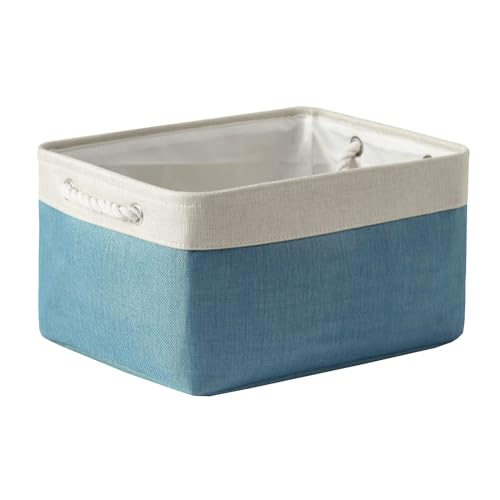 TheWarmHome Fabric Storage Bin with Handles,Storage Basket for Home Storage and Organization, Shelf Basket with Cover for Living Room Bedroom Closet（White & Green Large,15.7L*11.8W*8.3H - color: White And Green, size: Large - 15.7Lx11.8Wx8.3H