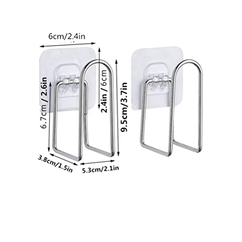 4 Pairs of Pot Lid Organizer, Stainless Steel Wall Mounted Lid Holder,Adjustable Cabinet Door Self Adhesive Pan Lid Organizer Pot Hangers for Kitchen Wall Mount (Silver-1) - color: Silver-1