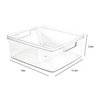 Isaac Jacobs 2-Pack Large Clear Storage Bins (11.5” L x 14” W x 5.5” H) w/Cutout Handles, Plastic Organizer for Home, Office, Kitchen, Fridge/Freezer, Bathroom, BPA Free, Food Safe (Large) - size: Large