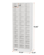 Tribesigns 10-Tier Shoe Storage Cabinet, White Wooden Shoe Rack with 30 Cubbies, Freestanding Tall Entryway Shoe Organizer for Closet, Entryway, Living Room - color: White