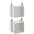 STORAGE MANIAC 2-Shelf Hanging Closet Organizer, Cloth Hanging Closet Shelf, Hanging Closets Baskets with Hooks for Dorm, Apt, Bedroom, College, Garment Rack, Wardrobe, Fabric with Mesh, Ivory - style: Ivory