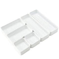 RAUVOLFIA Plastic Drawer Organizers Set, 3-Size Versatile Bathroom and Vanity Drawer Organizer Trays, Storage Bins for Makeup, Bedroom, Kitchen Gadgets Utensils and Office - size: S+M+L