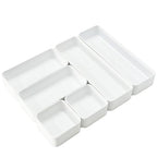 RAUVOLFIA Plastic Drawer Organizers Set, 3-Size Versatile Bathroom and Vanity Drawer Organizer Trays, Storage Bins for Makeup, Bedroom, Kitchen Gadgets Utensils and Office - size: S+M+L