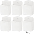 KAKAMINA Remote Control Holder Wall Mount 6pcs,TV Remote Holder with Screws,Self Adhesive Pen Holder for Wall, Suitable for TV Remote Controls, Pens, Keys, Toothbrushes