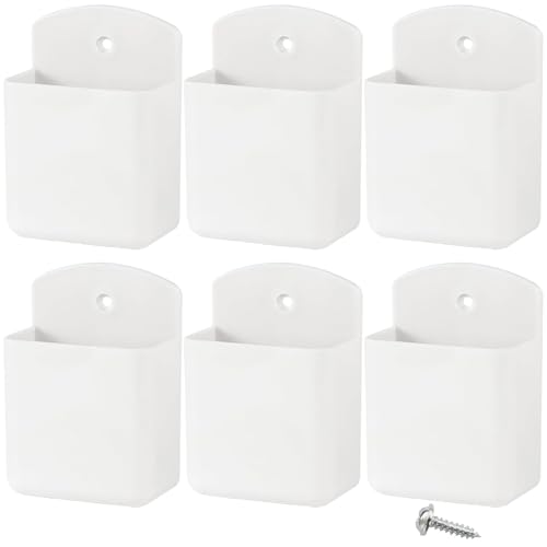 KAKAMINA Remote Control Holder Wall Mount 6pcs,TV Remote Holder with Screws,Self Adhesive Pen Holder for Wall, Suitable for TV Remote Controls, Pens, Keys, Toothbrushes