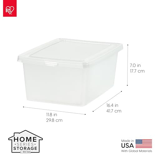 IRIS USA 4-Pack Storage Bins with Lids, 17 Quart, Shoe Boxes Clear Stackable Containers Organize Shoes Closet Shelves, Classroom Organization Teacher Tools, Game Storage - BPA-Free Plastic - size: 17 Qt, style: 4 Pack